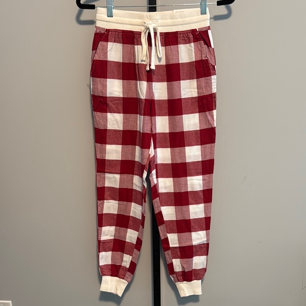 American Eagle Flannel Jogger PJ Pant Plaid Super High Rise XXS New NWT